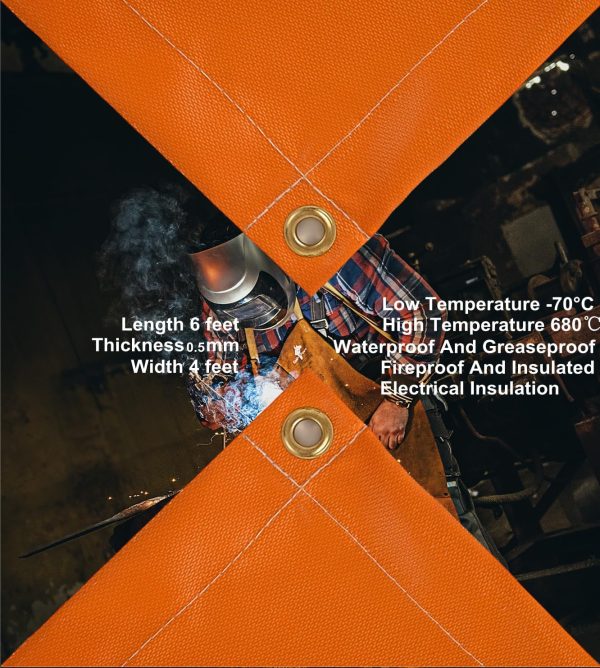 Welding Blanket Beoumd Glass Fiber Orange 4ftx6ft-3