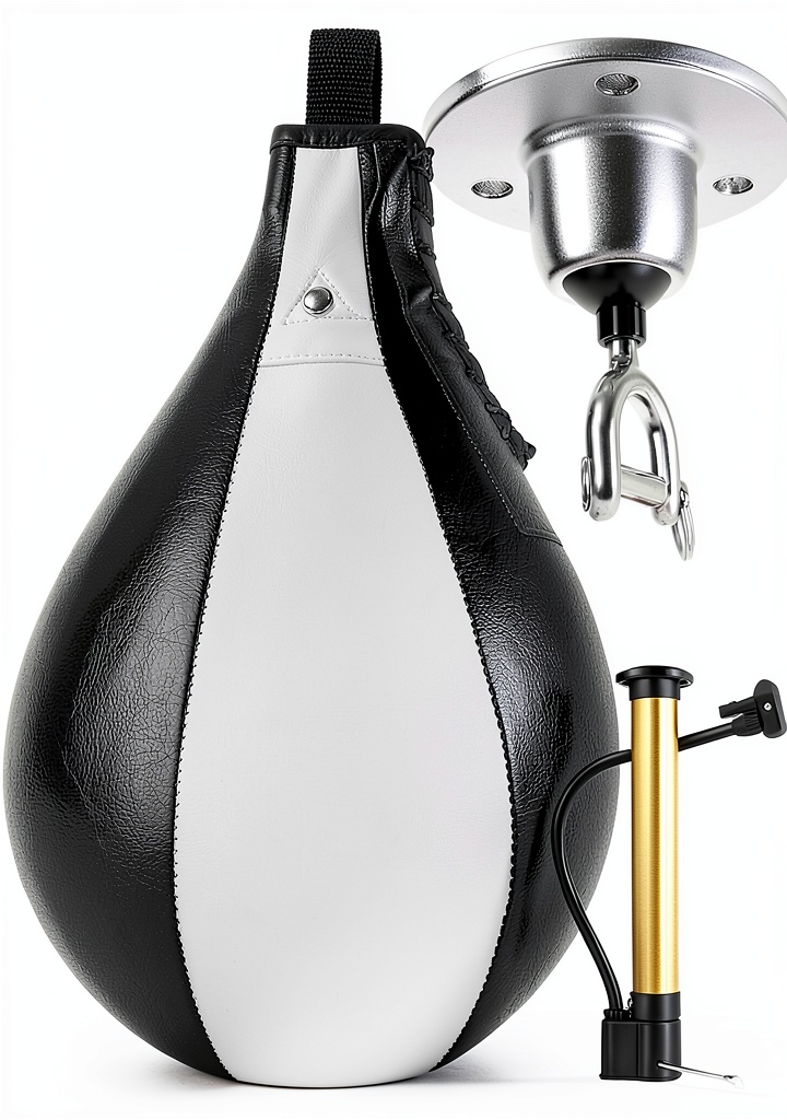 BeneLabel leather speed bag mounted on a gym wall