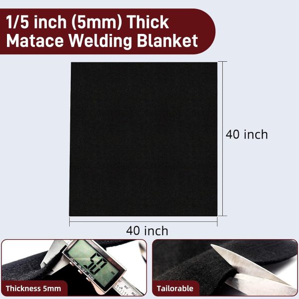 Carbon Fiber Welding Blanket XOHUYD 40x40''-4