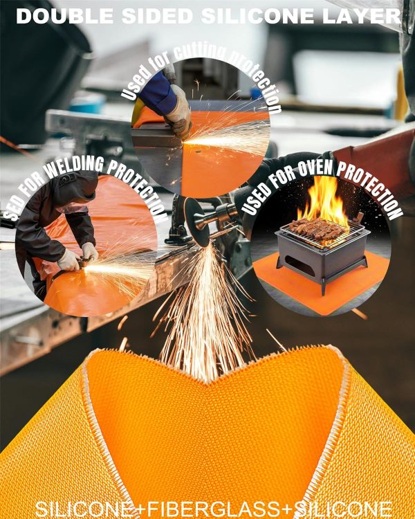 Welding Blanket Beoumd Glass Fiber Orange 4ftx6ft-1
