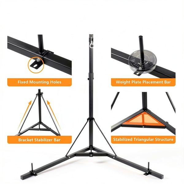 Pohadr Adjustable Punching Bag Stand Black-4