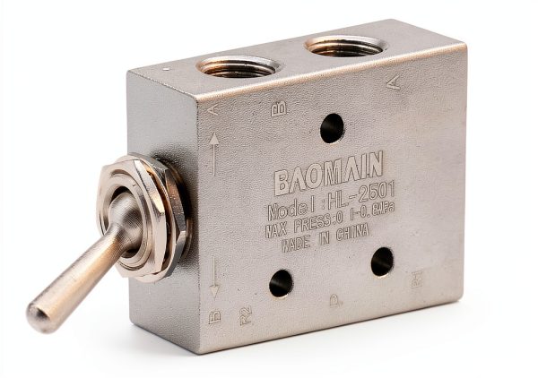 Baomain Pneumatic Toggle Knob Switch Valve HL-2501-V PT1/8 inch 5 position 2 way-0